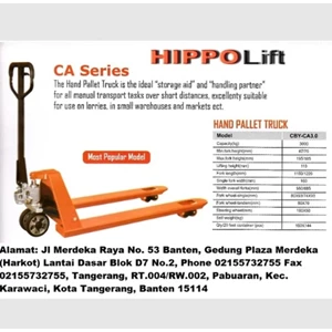 Hand Pallet Hippo Lift Model CBY Kapasitas 3 Ton 