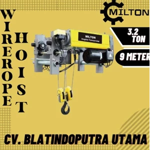overhead crane hoist Wire Rope Hoist Crane MILTON Kapasitas  3.2 Ton 9 Meter